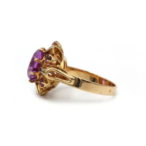 Bague 53 Bague en or jaune et blanc 750‰ sertie d’améthystes 58 Facettes 1085
