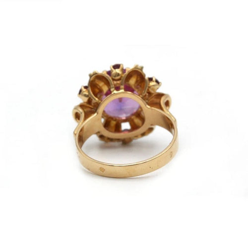 Bague 53 Bague en or jaune et blanc 750‰ sertie d’améthystes 58 Facettes 1085