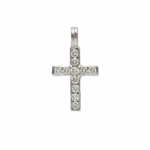 Pendentif Pendentif croix en or blanc 750‰ et diamants 58 Facettes 1110