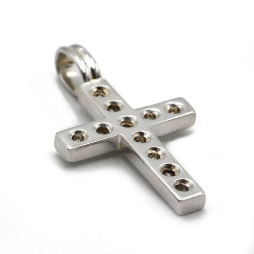 Pendentif Pendentif croix en or blanc 750‰ et diamants 58 Facettes 1110
