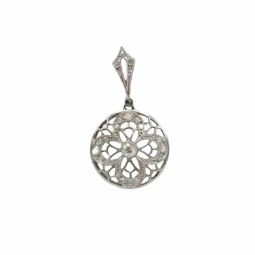 Pendentif Pendentif Art déco en platine et diamants 58 Facettes 1154