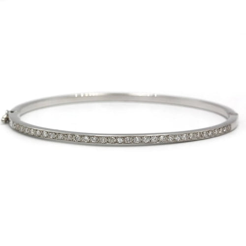 Bracelet Bracelet rigide en or blanc 750 et diamants env. 1 ct 58 Facettes 1242
