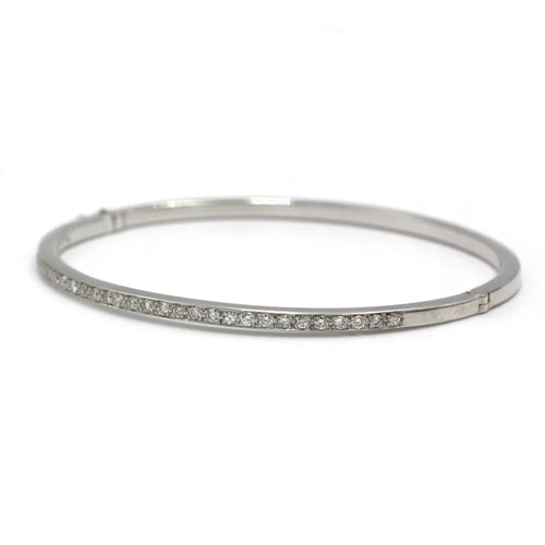 Bracelet Bracelet rigide en or blanc 750 et diamants env. 1 ct 58 Facettes 1242