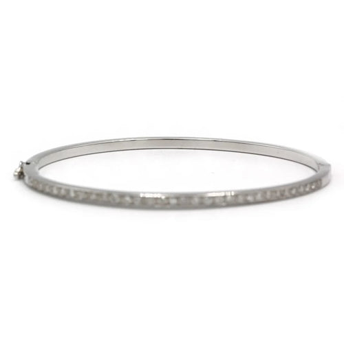 Bracelet Bracelet rigide en or blanc 750 et diamants env. 1 ct 58 Facettes 1242