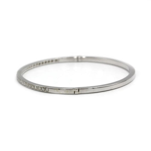 Bracelet Bracelet rigide en or blanc 750 et diamants env. 1 ct 58 Facettes 1242