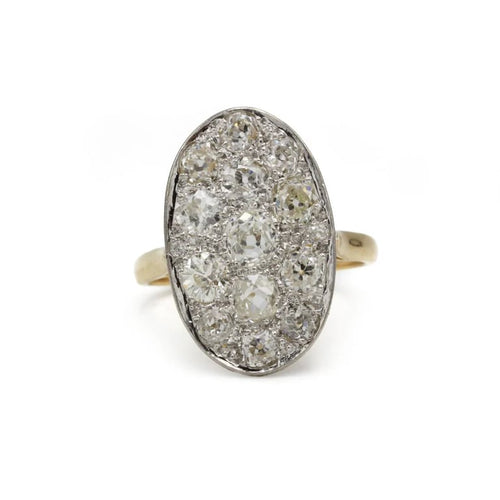 Bague 57 Bague baignoire en or 750 et platine, diamants taille ancienne env. 3 ct 58 Facettes 1271