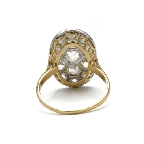 Bague 57 Bague baignoire en or 750 et platine, diamants taille ancienne env. 3 ct 58 Facettes 1271