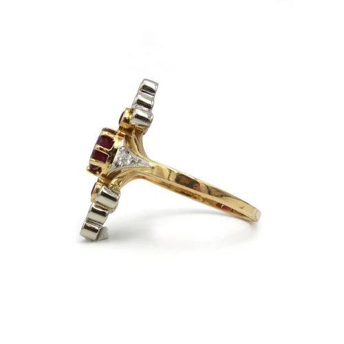 Bague 56 Bague en or 750 avec diamants et rubis 58 Facettes 1314