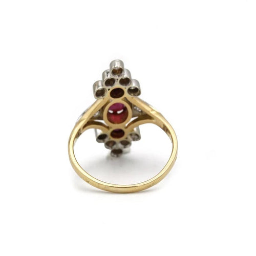 Bague 56 Bague en or 750 avec diamants et rubis 58 Facettes 1314