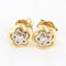 Boucles d'oreilles Boucles d'oreilles fleur en or jaune et blanc 18 carats et diamants 58 Facettes 131208