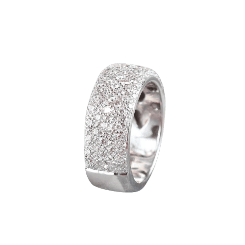 Bague 57 Bague pavée de diamants 0,98 ct en or blanc 18 carats 58 Facettes 131252