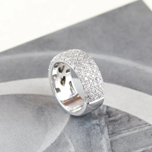 Bague 57 Bague pavée de diamants 0,98 ct en or blanc 18 carats 58 Facettes 131252