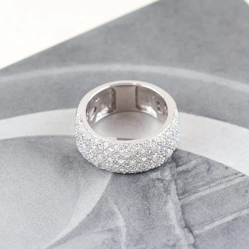 Bague 57 Bague pavée de diamants 0,98 ct en or blanc 18 carats 58 Facettes 131252