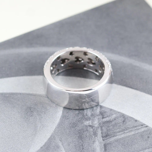 Bague 57 Bague pavée de diamants 0,98 ct en or blanc 18 carats 58 Facettes 131252