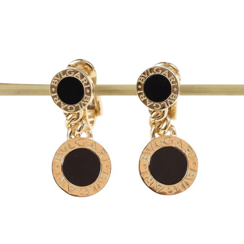 Boucles d'oreilles Bvlgari Bvlgari - Boucles d'oreilles en or jaune et onyx 58 Facettes 126202