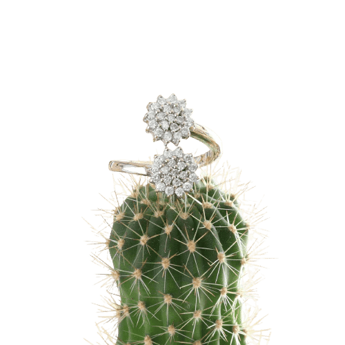 Bague 57 Bague Toi et Moi en or blanc et diamants 58 Facettes 152/23