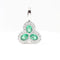 Pendentif Pendentif trèfle en or blanc 18 carats avec émeraudes et diamants 58 Facettes 3637