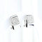 Boucles d'oreilles Boucles d'oreilles rectangulaires en or blanc 18 carats et diamants 58 Facettes J010000312