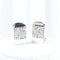 Boucles d'oreilles Boucles d'oreilles rectangulaires en or blanc 18 carats et diamants 58 Facettes J010000312