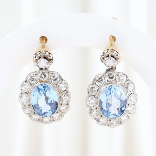 Boucles d'oreilles Boucles d'oreilles vintage à motif floral en or jaune 18 carats et diamants 58 Facettes J00003070