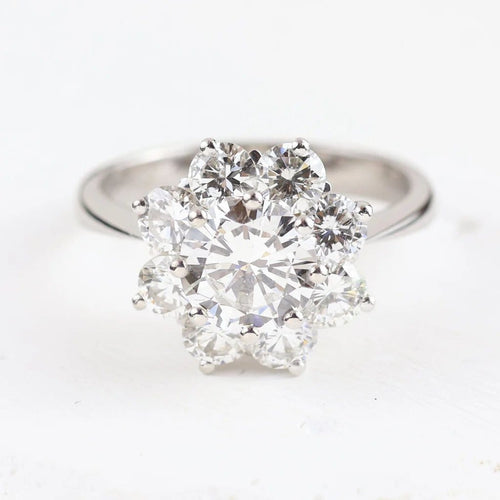 Bague Bague rosette en or blanc 18 carats avec diamants 58 Facettes 136043