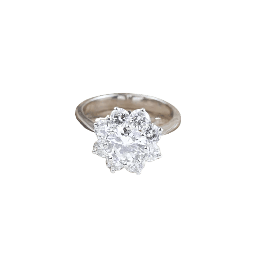 Bague Bague rosette en or blanc 18 carats avec diamants 58 Facettes 136043