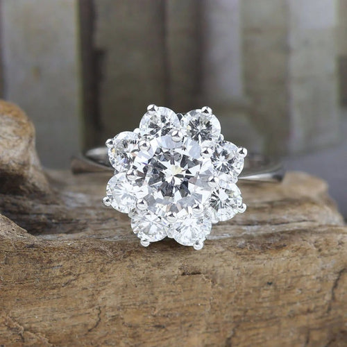 Bague Bague rosette en or blanc 18 carats avec diamants 58 Facettes 136043