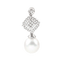 Pendentif Pendentif en or blanc 18 carats, diamants naturels et perle australienne 58 Facettes