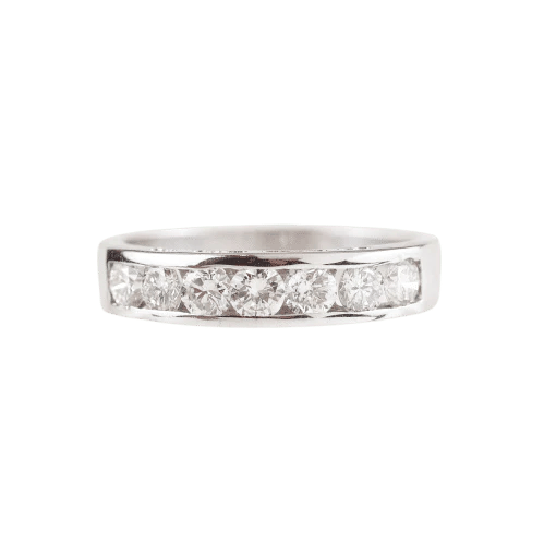 Bague Alliance - Bague en or blanc 18 carats et diamants 58 Facettes 131455B