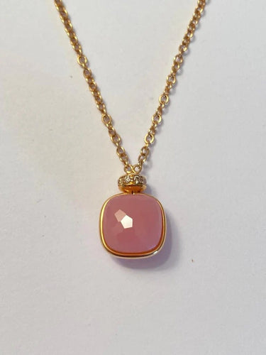 Collier Nudo Classic - Collier en or rose, quartz rose, calcédoine et diamants 58 Facettes