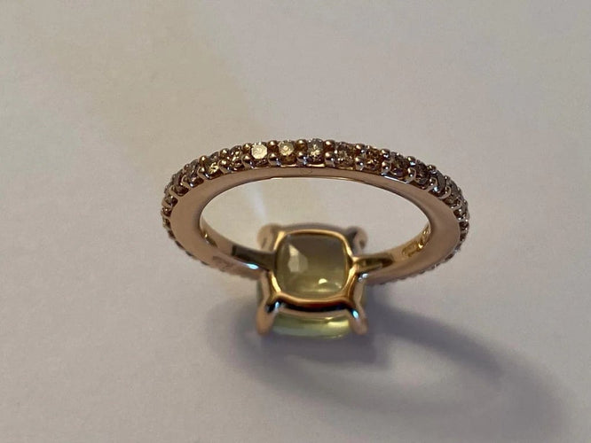 Bague 53 Pomellato Bébé - Bague en or rose 18 carats avec quartz citron 58 Facettes