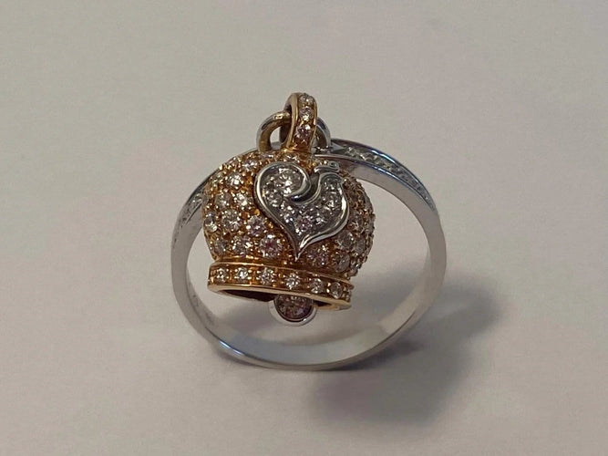 Bague 53 Chantecler Campanella - Bague micro en or blanc et diamants 58 Facettes