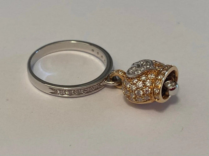 Bague 53 Chantecler Campanella - Bague micro en or blanc et diamants 58 Facettes