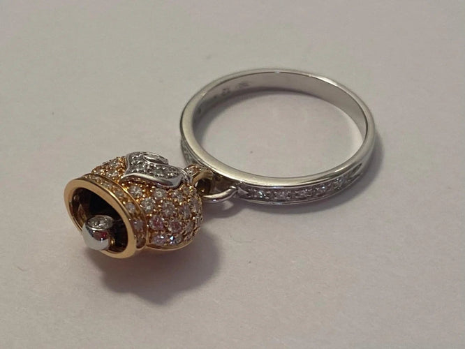 Bague 53 Chantecler Campanella - Bague micro en or blanc et diamants 58 Facettes