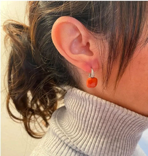 Boucles d'oreilles Pomellato Capri - Boucles d'oreilles en or blanc, corail et diamants 58 Facettes