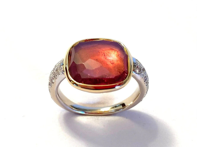 Bague 51 Pomellato Sherazade - Bague en or blanc, tourmaline et diamants 58 Facettes