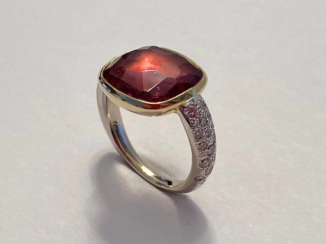 Bague 51 Pomellato Sherazade - Bague en or blanc, tourmaline et diamants 58 Facettes