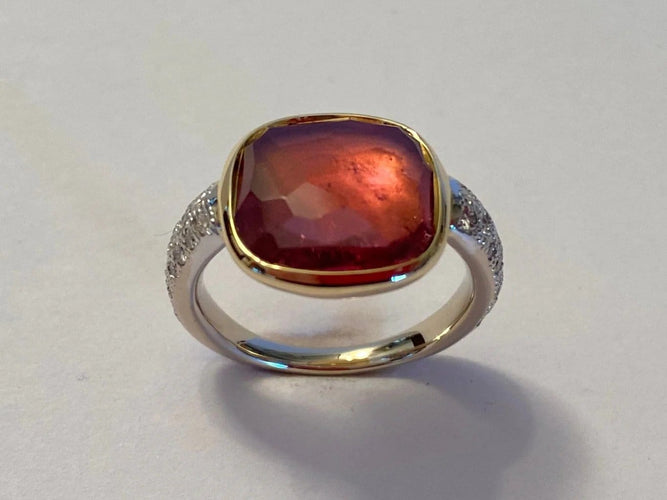 Bague 51 Pomellato Sherazade - Bague en or blanc, tourmaline et diamants 58 Facettes