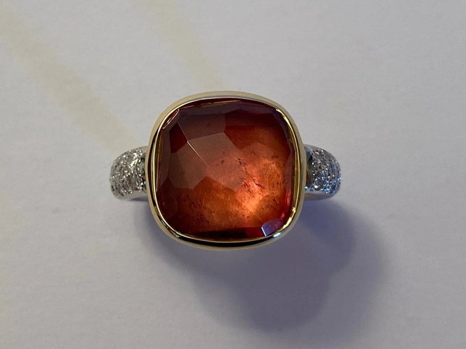 Bague 51 Pomellato Sherazade - Bague en or blanc, tourmaline et diamants 58 Facettes