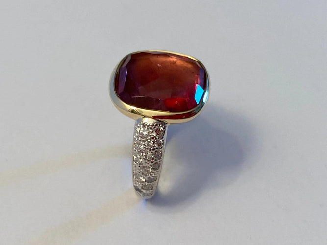 Bague 51 Pomellato Sherazade - Bague en or blanc, tourmaline et diamants 58 Facettes