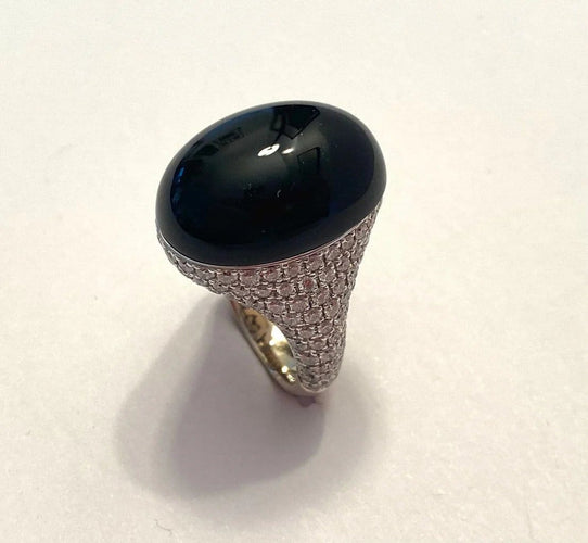 Bague 53 Chantecler Cherie - Bague en or blanc 18 carats, onyx et diamants 58 Facettes