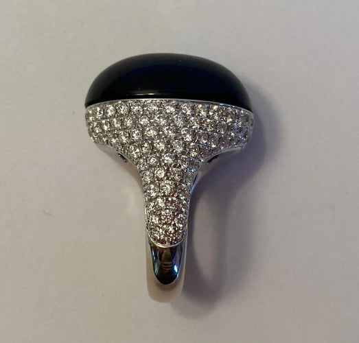 Bague 53 Chantecler Cherie - Bague en or blanc 18 carats, onyx et diamants 58 Facettes