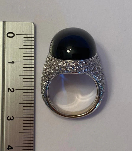 Bague 53 Chantecler Cherie - Bague en or blanc 18 carats, onyx et diamants 58 Facettes