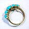 Bague 55 Bague jarretière en or jaune 18 carats turquoises cabochons et diamants 58 Facettes 7739 A