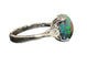 Bague 54 Bague opale noire et diamants taille poire en or blanc 18 carats 58 Facettes 7786 A