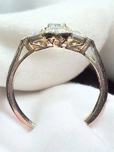 Bague 53 Bague - Pavage de 15 diamants en or rose 18 carats 58 Facettes 7624 A