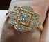 Bague 53 Bague - Pavage de 15 diamants en or rose 18 carats 58 Facettes 7624 A