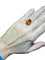 Bague 54 Bague en or blanc 18 carats, grenat spessartite 6,40 ct et 6 diamants 58 Facettes 7814 A