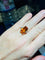 Bague 54 Bague en or blanc 18 carats, grenat spessartite 6,40 ct et 6 diamants 58 Facettes 7814 A