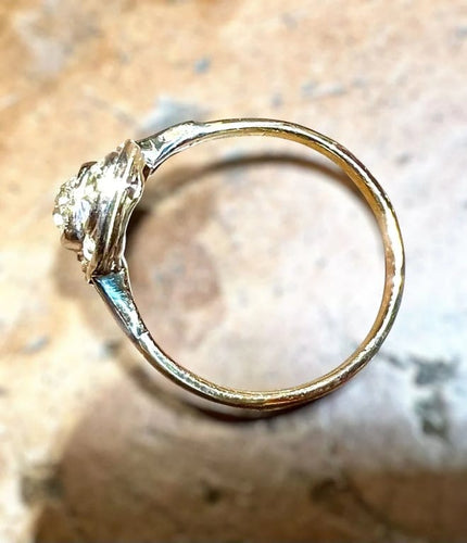 Bague 56 Bague en or jaune et or blanc 18 carats sertie de diamants 58 Facettes 7806 A